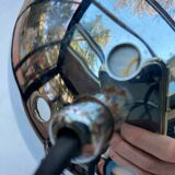 Lampe posé en métal, chromé, verre space Age 70