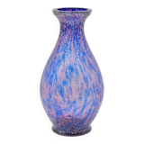 MURANO glass vase with silver leaf inclusions, 1970