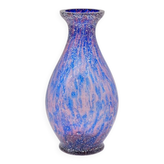 MURANO glass vase with silver leaf inclusions, 1970