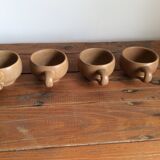 4 stoneware coffee cups