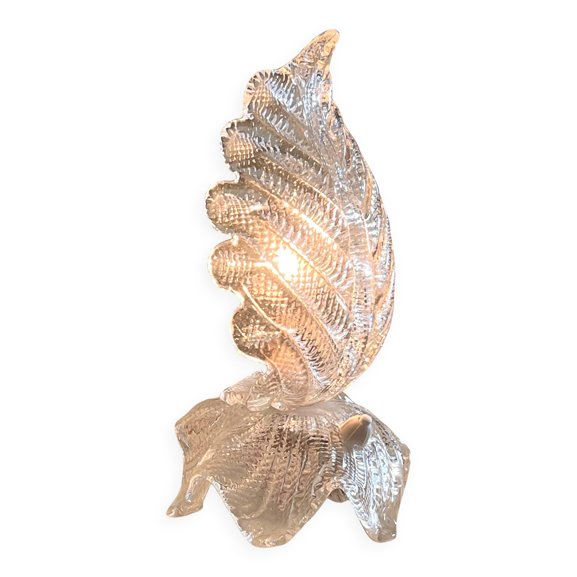 Lampe en verre de Murano en forme de feuille