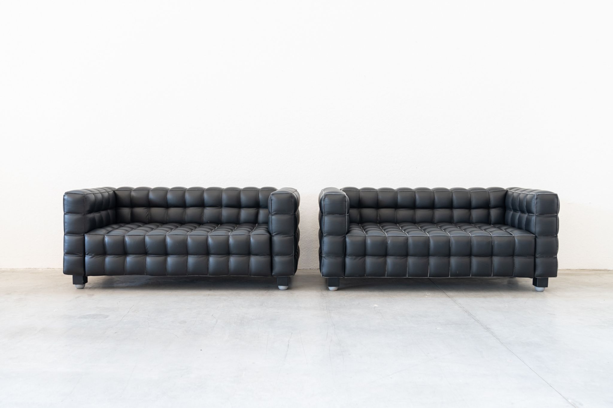 Kubus Sofas, Two Places by Josef Hoffmann for Wittmann, 1980s, Set of 4