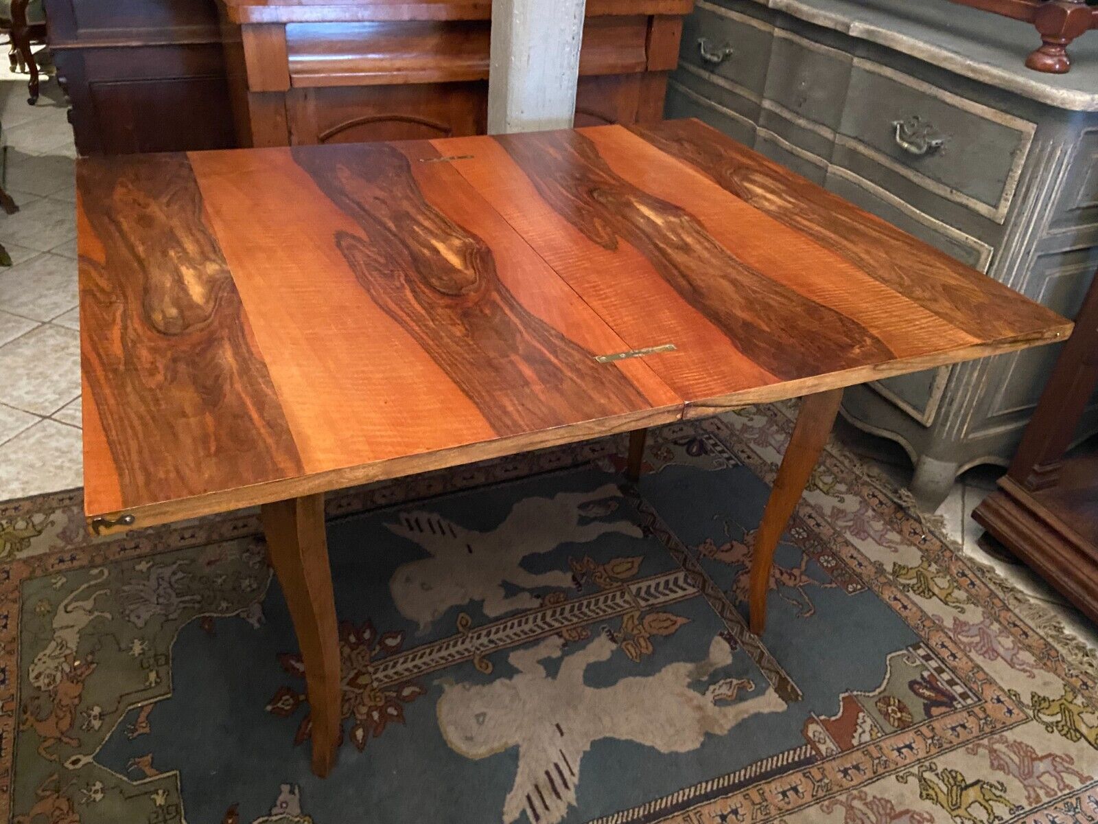Table console tray wallet walnut sofa back design Vintage 1950