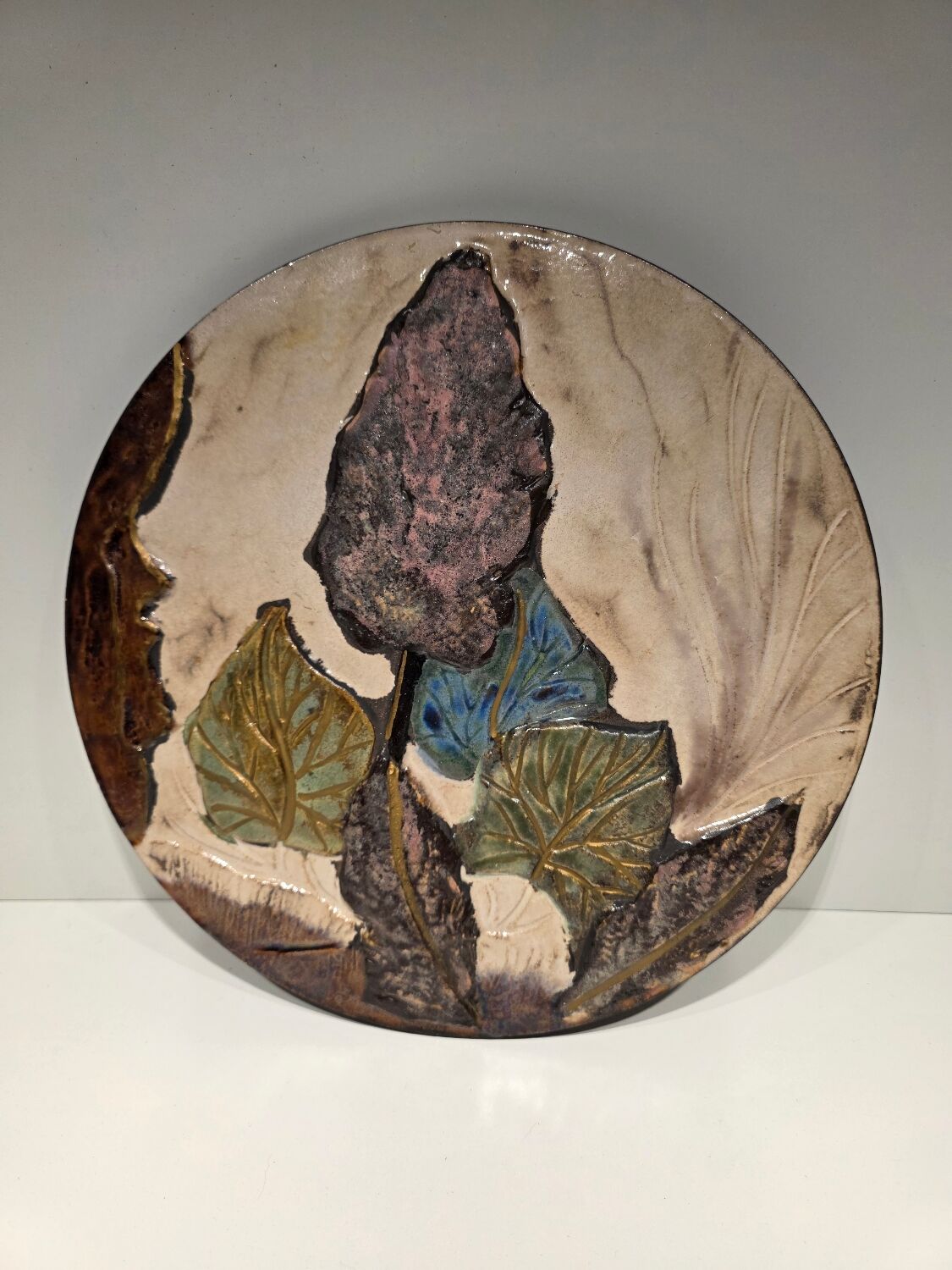 Wall Plate Ruscha Ceramic Germany 3D 36 cm