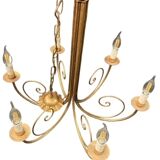 Pair of metal dore pendant lamps
