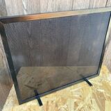 Fireplace Screen Antique Black Metal Perforated Grille Vintage