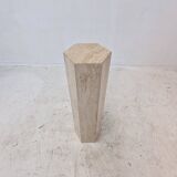 Italian Travertine Side Table or Pedestal, 1980's