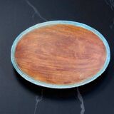 Miroir XIX ème cadre peint oval verre biseauté