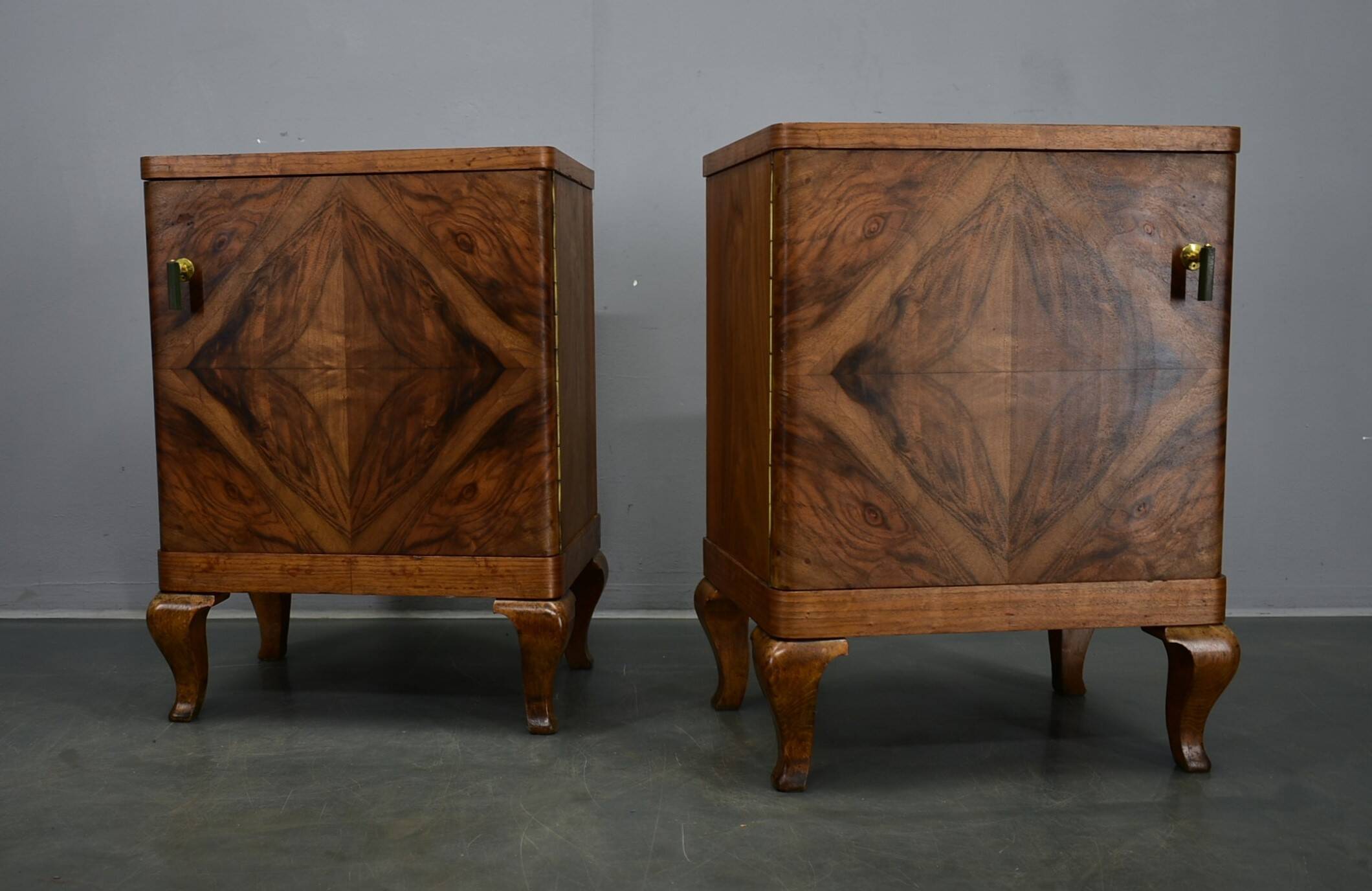 1932s pair of art deco bedside tables, Czechoslovakia