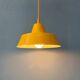 Small vintage yellow industrial pendant lamp