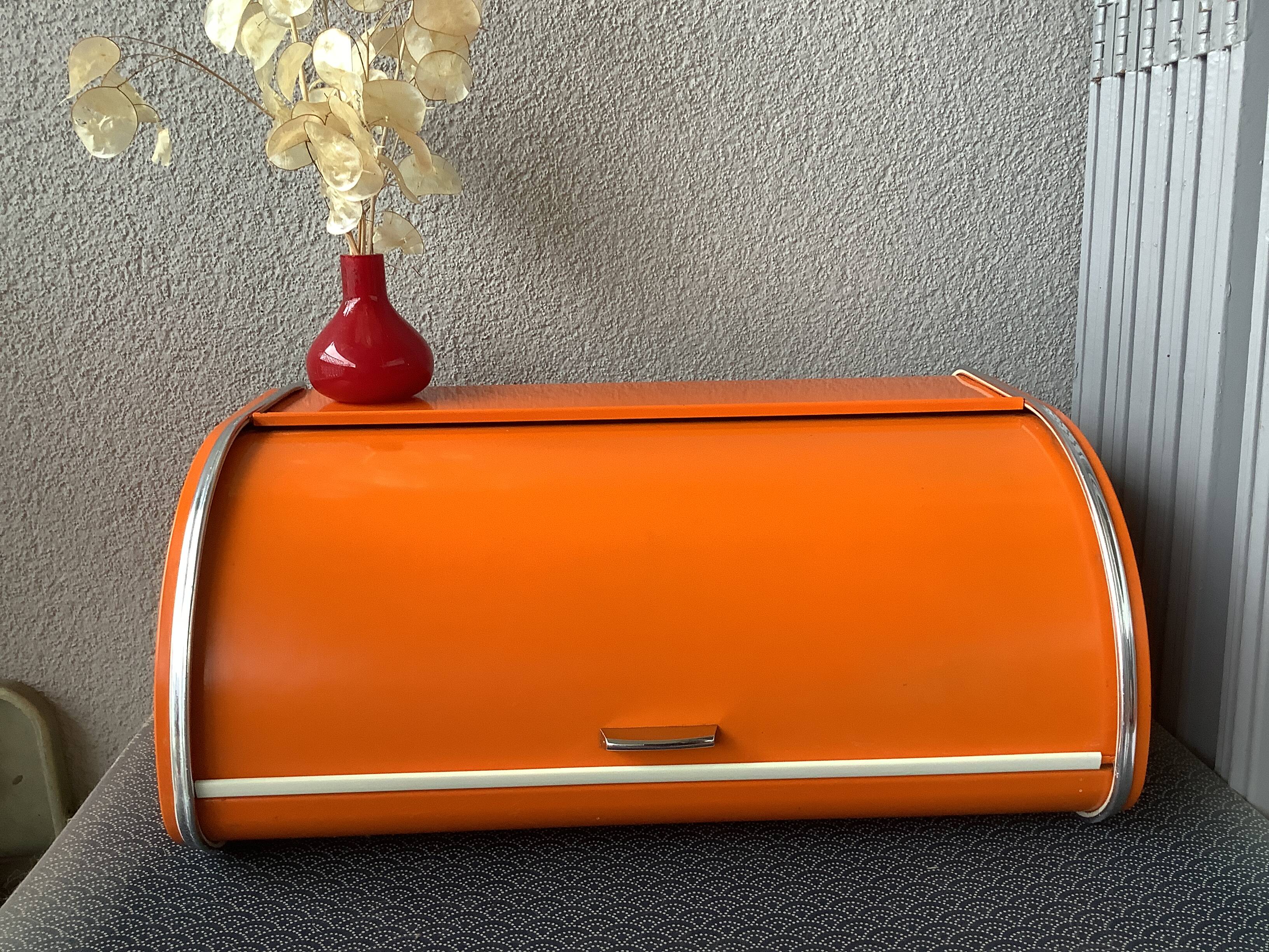 ヴィンテージ レトロ アンティークROSSIGNOL ブレッドケース オレンジ