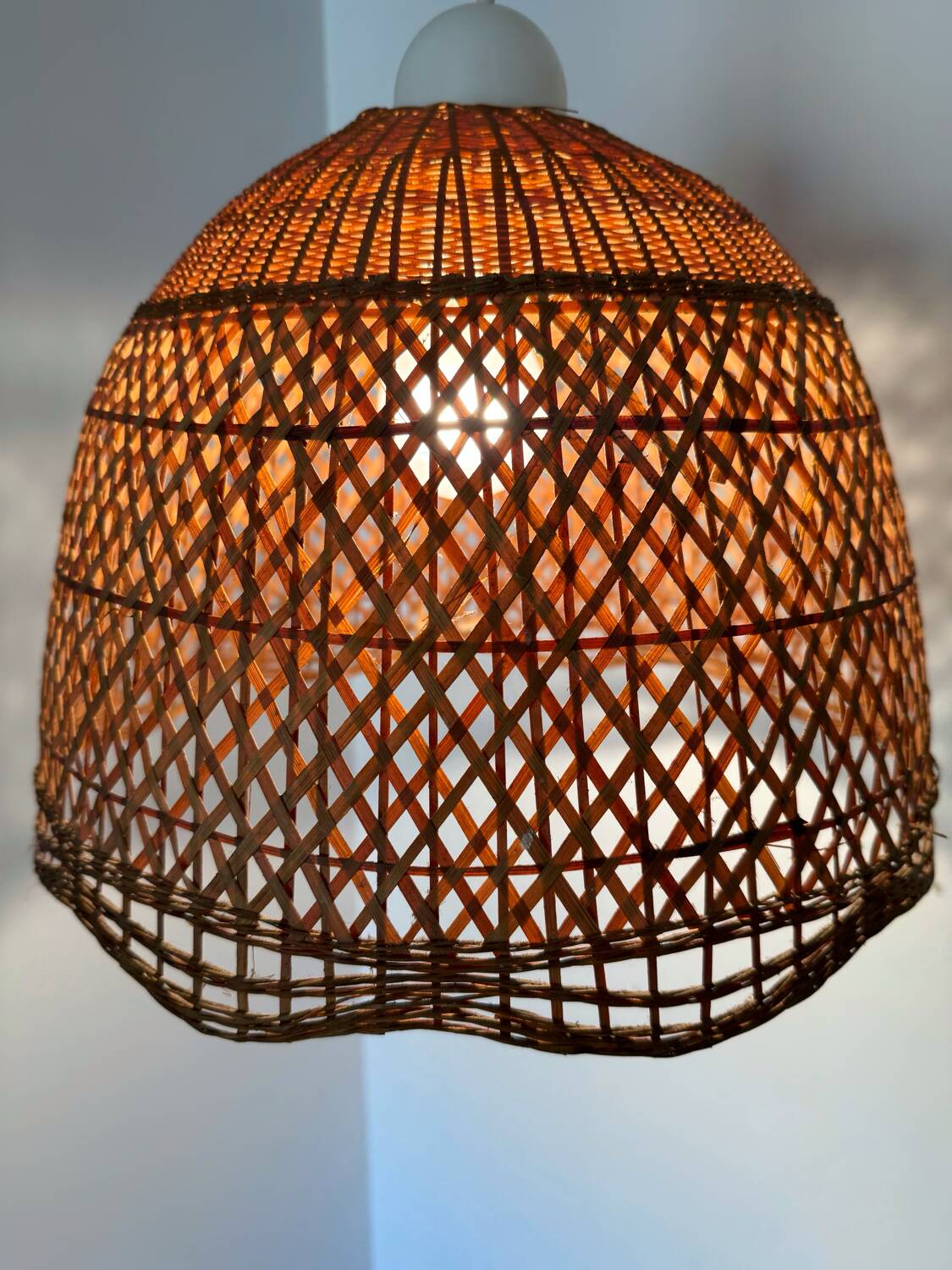 Rattan pendant lamp from the 60s