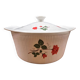 Vintage Digoin fireproof porcelain casserole – Red rose decoration