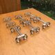 6 vintage silver metal knife holders from the 1960s