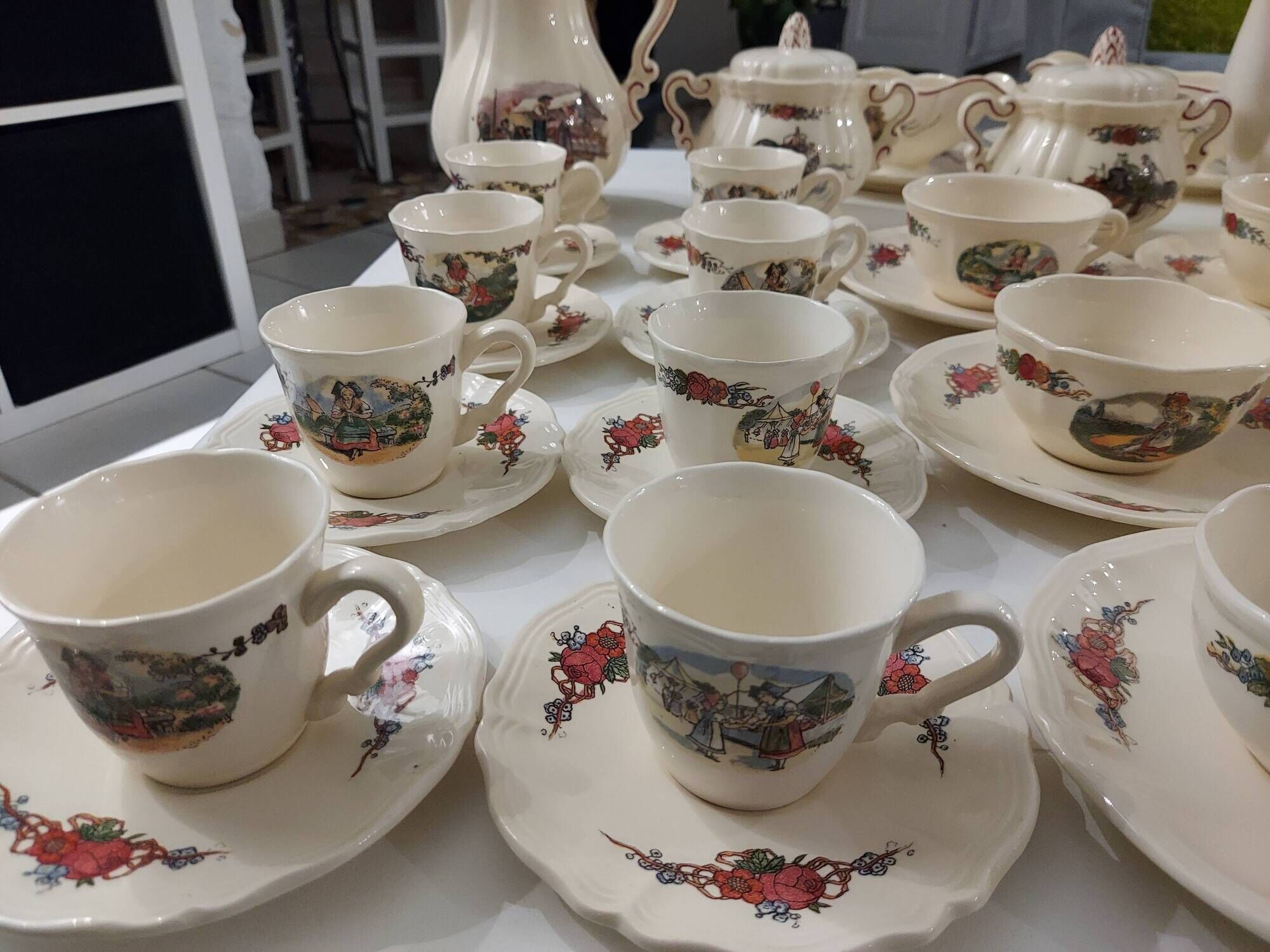 Table service 102 pieces Sarreguemines Obernai 1950s