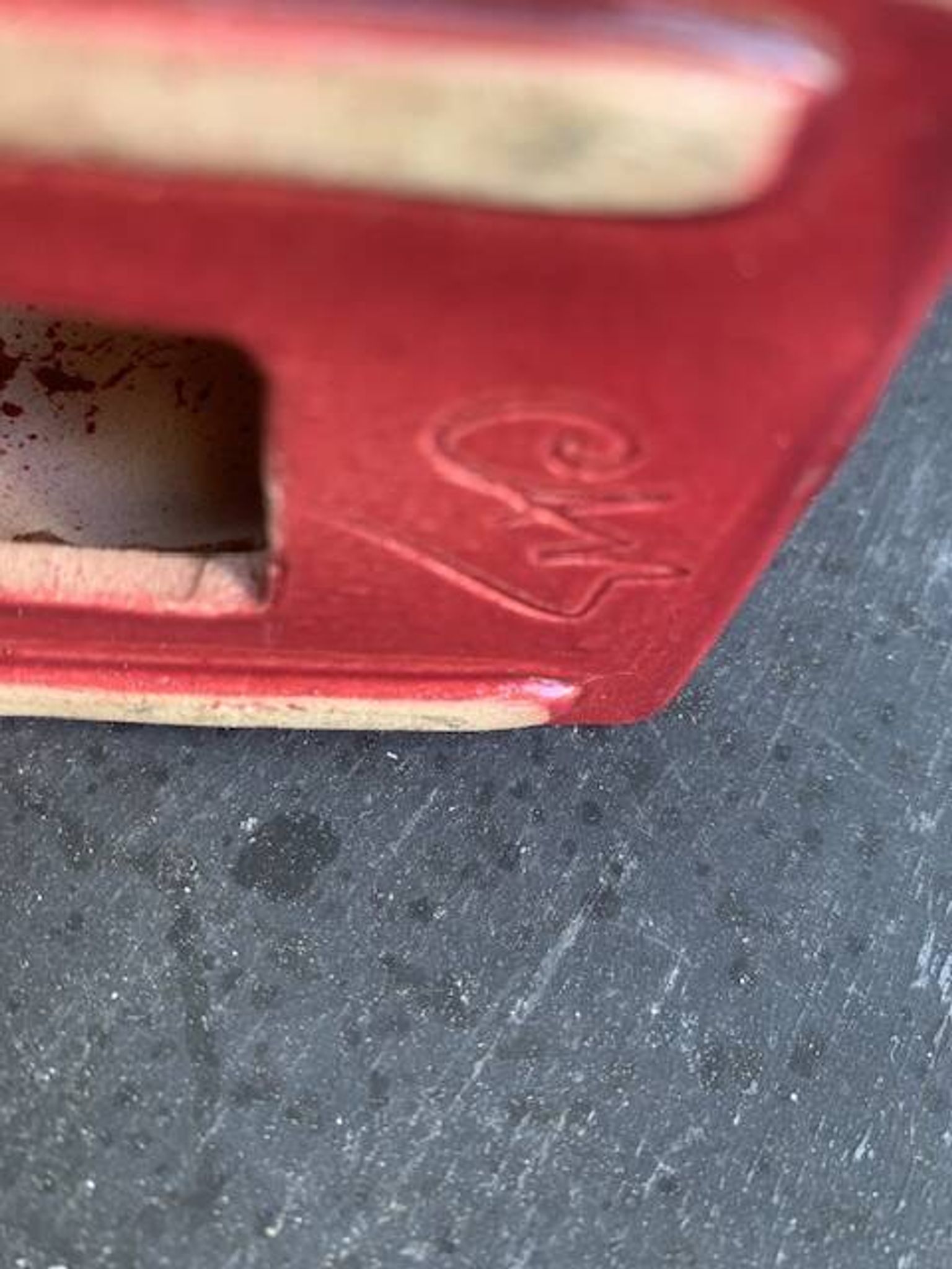 Dog sign CAB in vintage burgundy red enameled ceramic slip, art deco