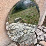 Antique bevelled mirror 90 cm