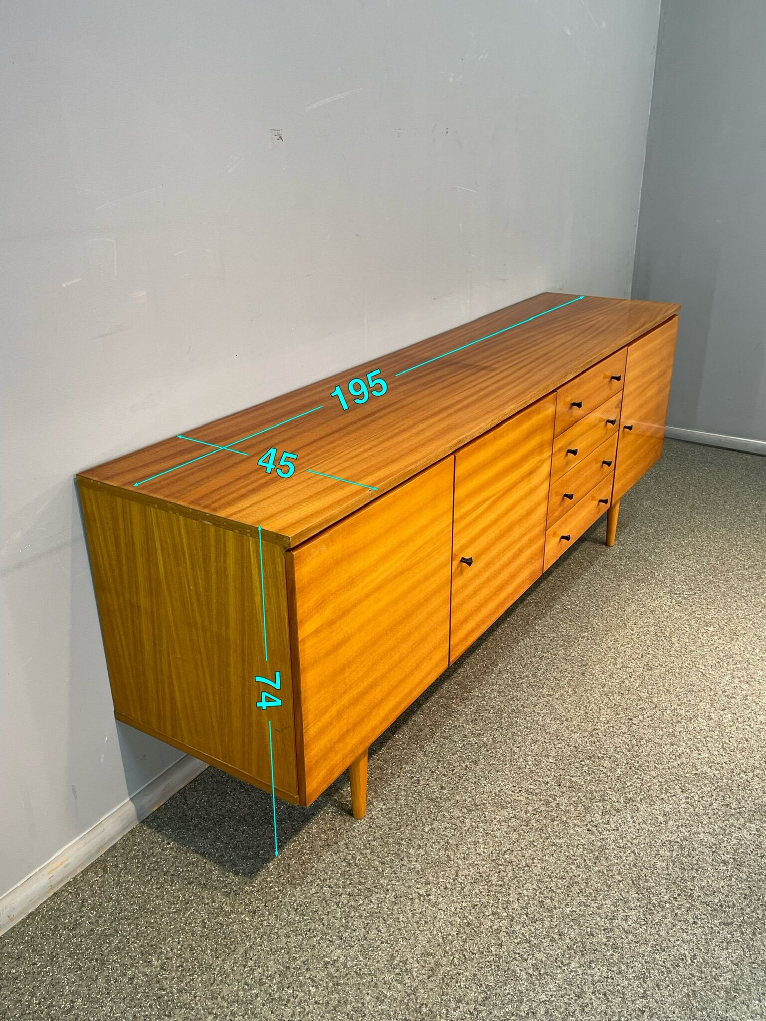 Sideboard, walnut, vintage, 60s