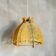 Vintage 1960s wood and rattan hanging lamp