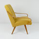 Vintage yellow wool armchair, 1960s