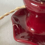 Burgundy porcelain lamp