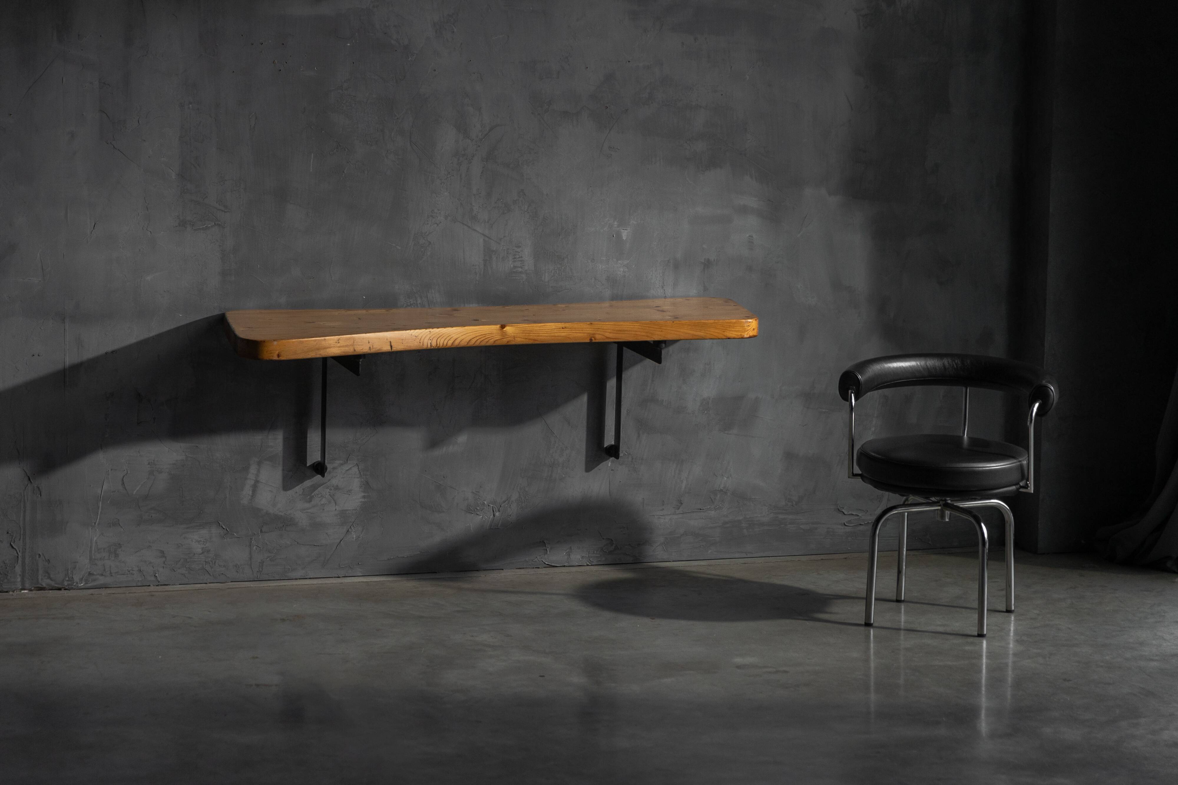 Wall-mounted console table by Charlotte Perriand, France, 1950s