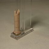 Italian Modern Plexiglass Console Table with Roman Column Details 1980s