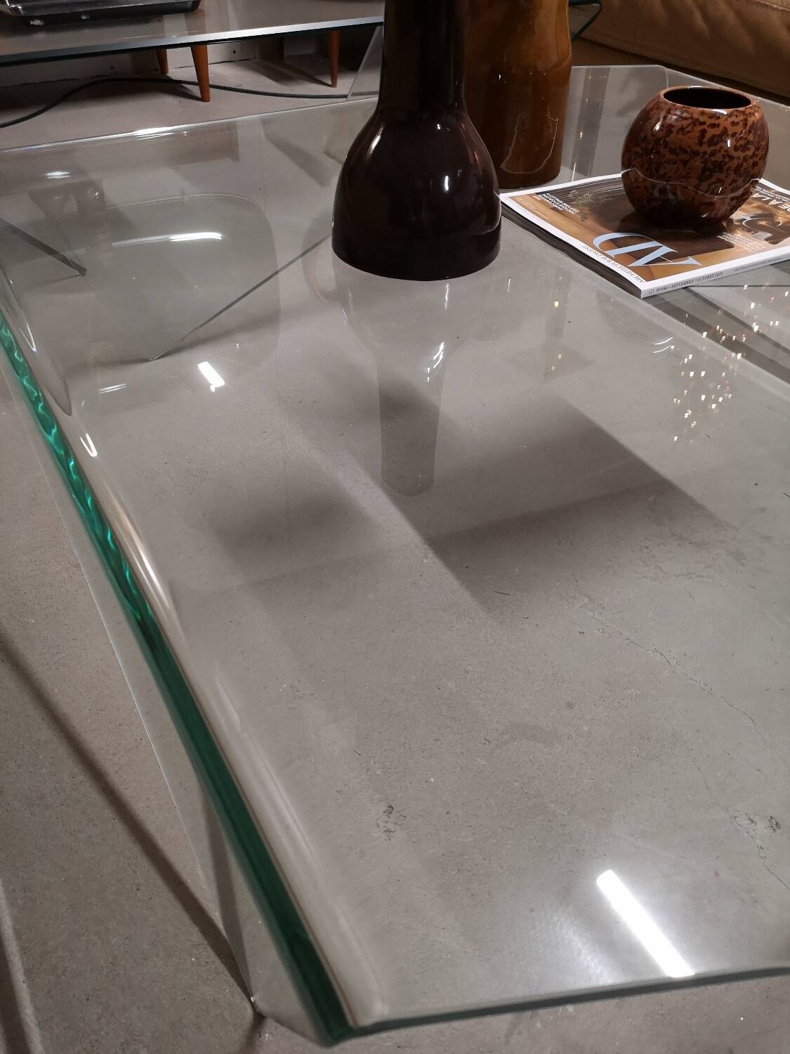 Origami molded glass coffee table