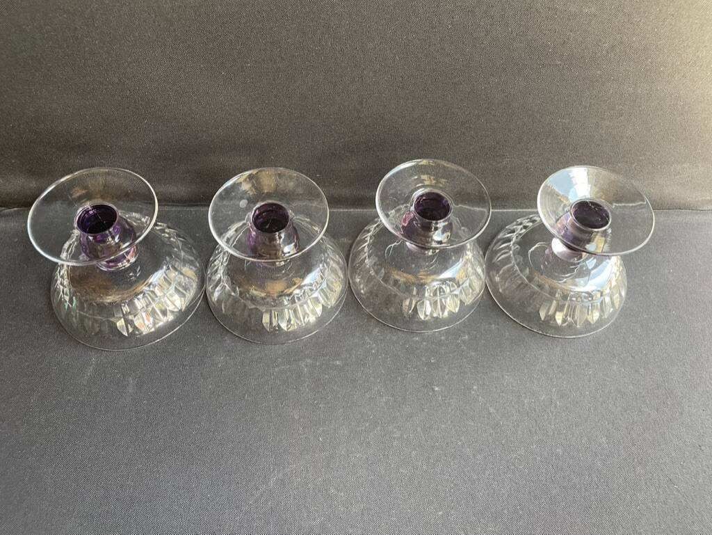 4 Coupes en cristal taillé coloré – Val Saint Lambert
