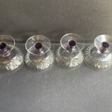 4 Cups in colored cut crystal – Val Saint Lambert