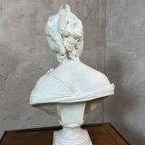 Bust of a woman in Biscuit signed