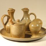 Stoneware condiment set