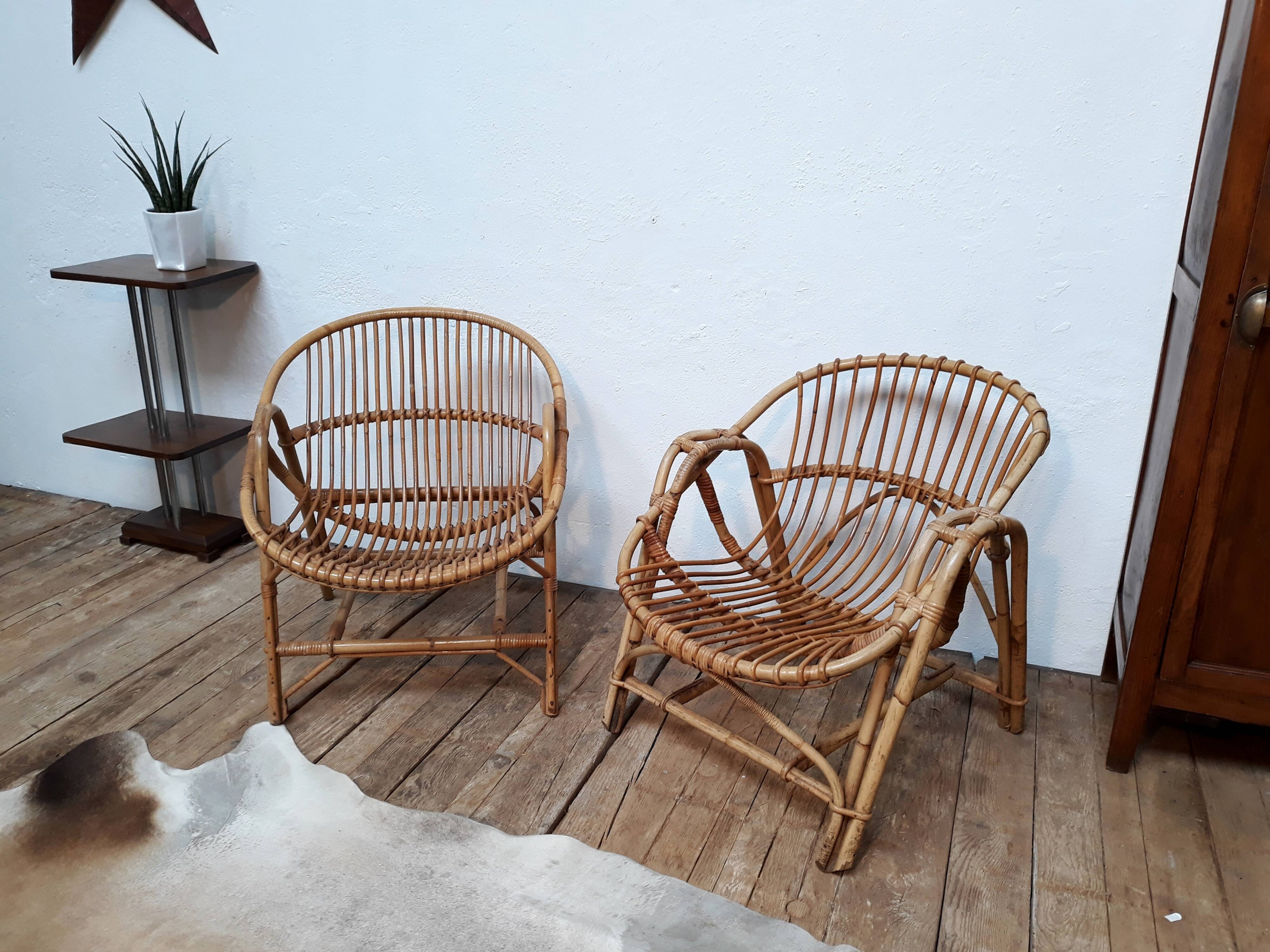 Vintage rattan armchair