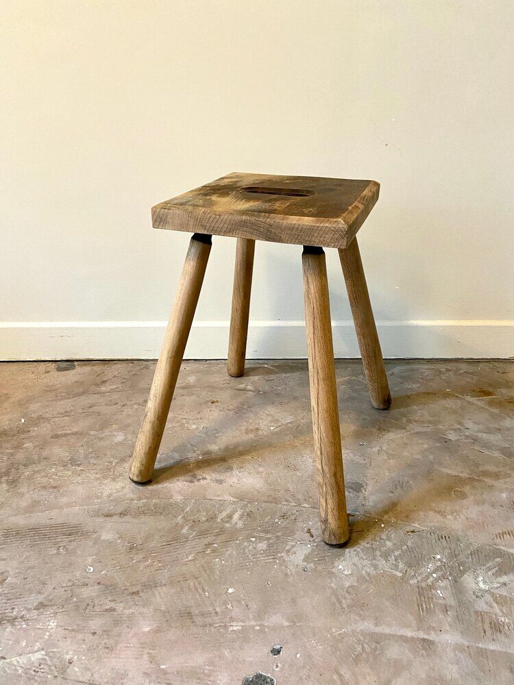 Solid wood stool