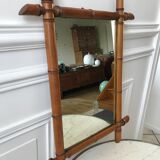 barber mirror style bamboo beech wood early twentieth century