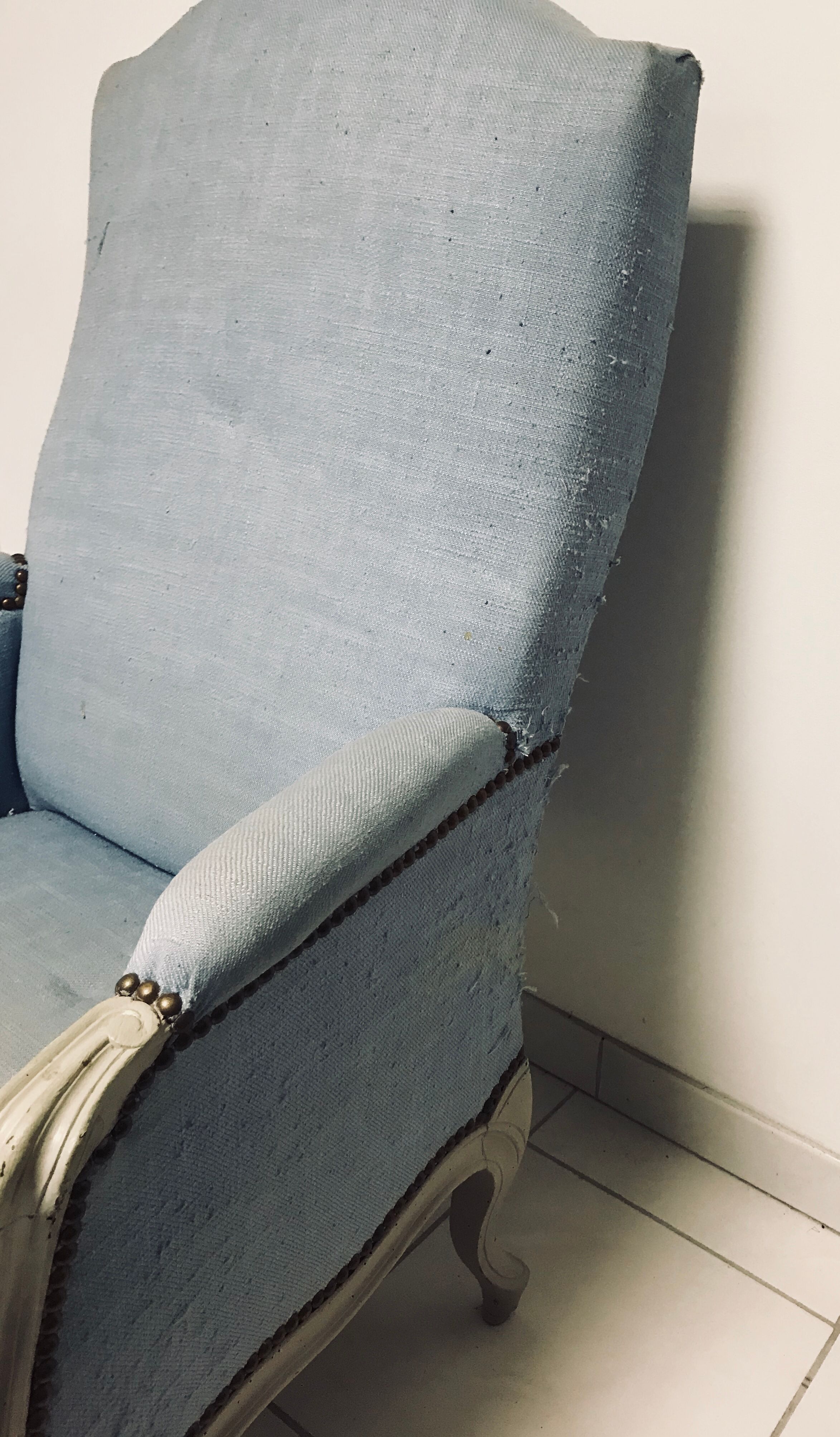 Fauteuil voltaire bleu clair
