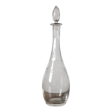 Carafe ancienne en cristal gravé frise feuilles de lauriers