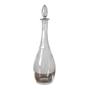 Antique crystal carafe engraved with a laurel leaf frieze