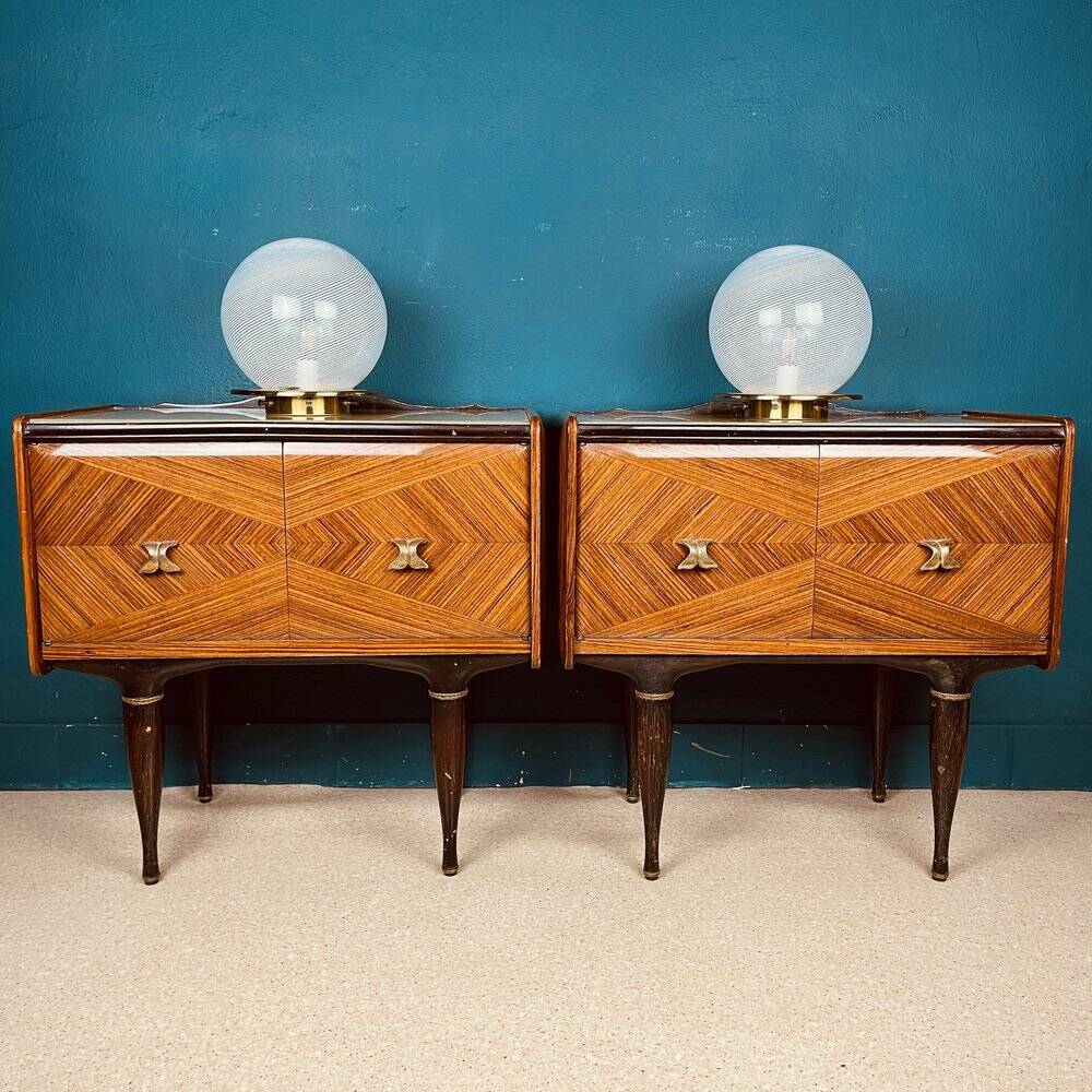 Swirl table lamps in Murano glass by F. Fabbian, Italy, 1970s, set of 2