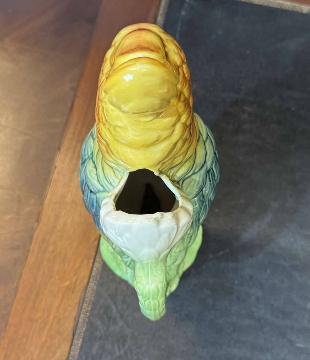 St Clément earthenware jug, parrot from the 1950s.