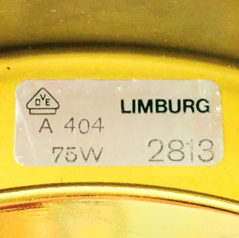 Plafonnier en verre et laiton de style Mid-Century, provenant de Limbourg, en Allemagne, années 1960