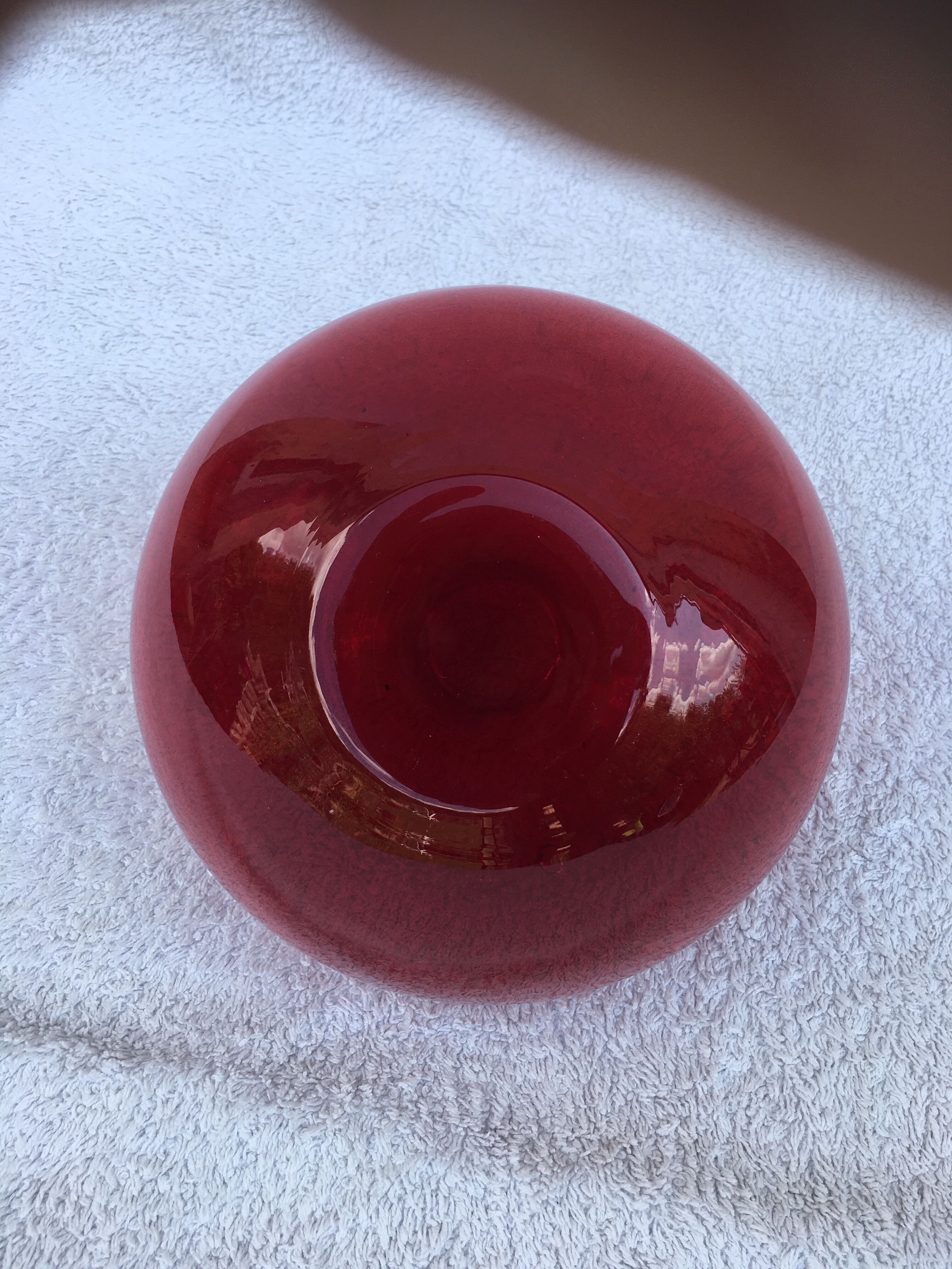 Vintage red glass vase