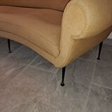 Midcentury italian large curved sofa, 1950s