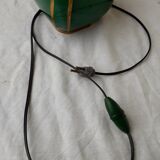 Green ceramic lamp base