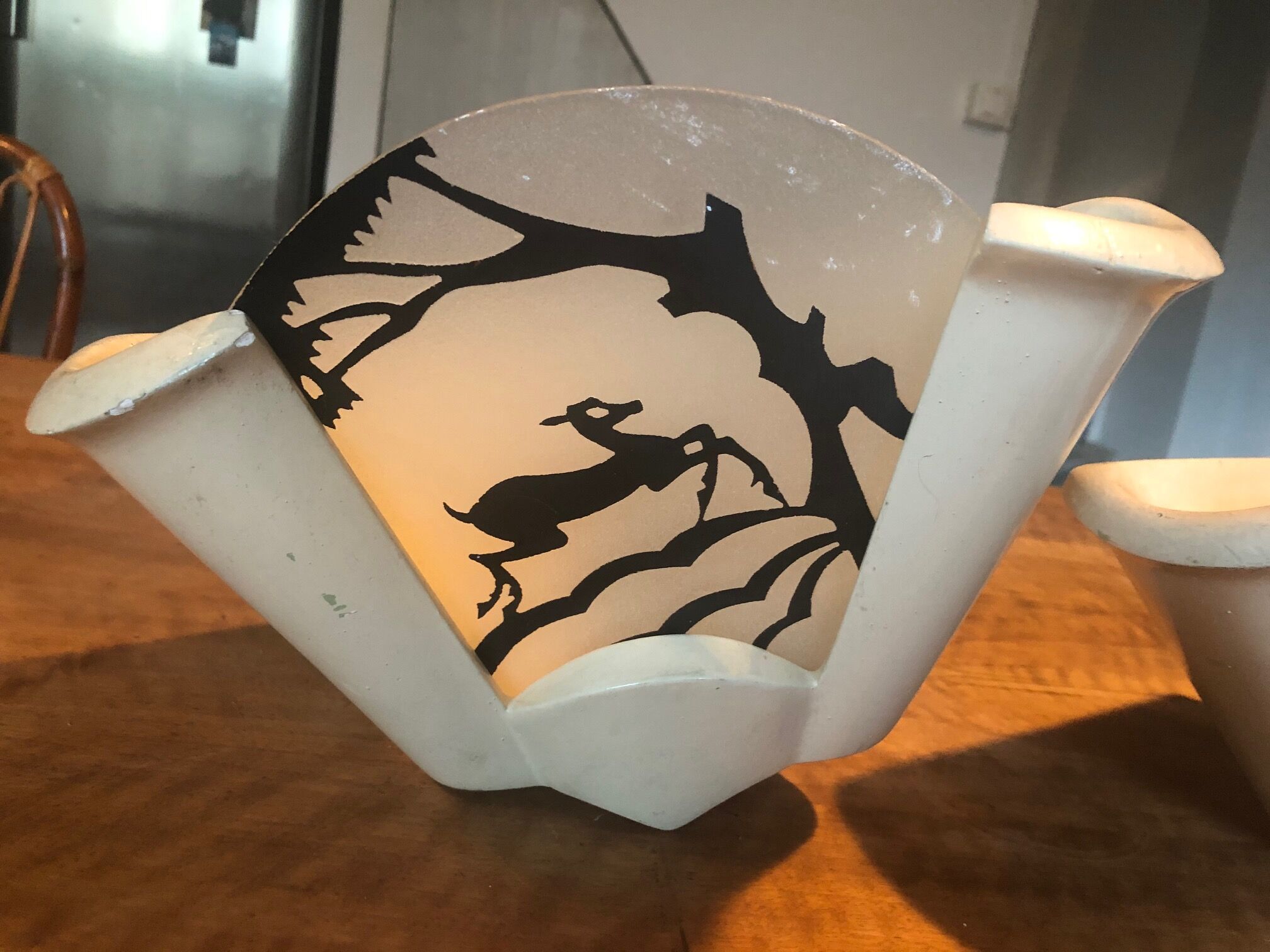 Pair of vasques wall light 1950 plaster