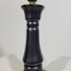 Vintage lamp base in iridescent black ceramic circa 1950