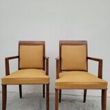 Pair of armchairs bridge era art deco walnut