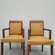 Pair of armchairs bridge era art deco walnut