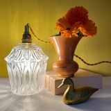 Vintage tulip walking lamp in transparent and frosted glass