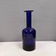 Huge blue glass vase by Otto Brauer for Holmegaard Denmark 1960s